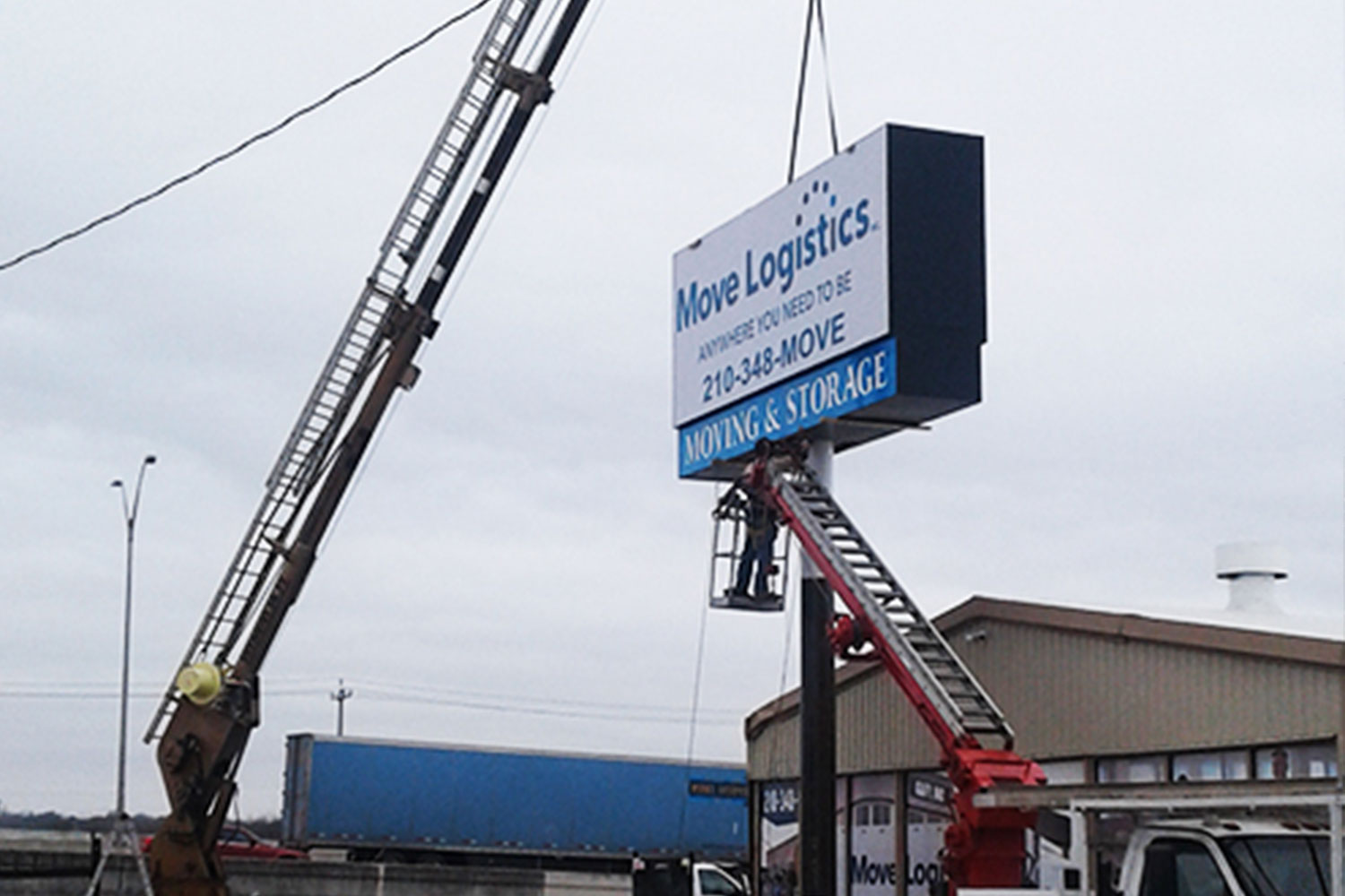 pole sign installation