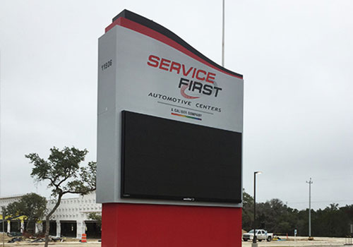 monument sign for service first company